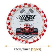 Formula Racing Car Disposable Plate, Napkin, Cup Set, One-Time Party Supplies Suitable For 10 Guests, Disposable Paper Plate Party Tableware Fit For Birthday, Wedding, Theme Party, Family Picnic - Style 4 - View 8