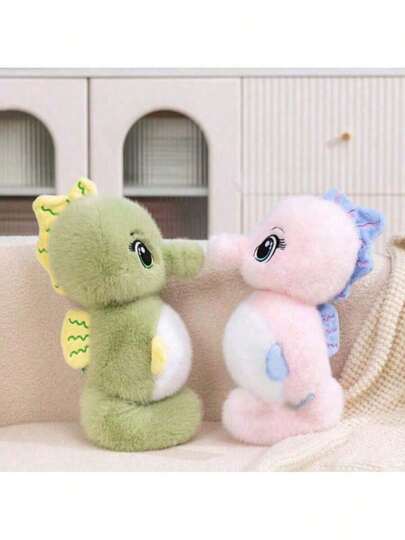 1个可爱卡通海马毛绒玩偶，柔软填充海马玩偶枕头，儿童玩偶礼物，适合生日、儿童节、复活节、斋月等场合。