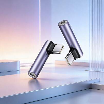 1-2pcs Right Angle USB C To 3.5mm Headphone Audio Adapter, Headphone Jack Audio Converter Adapter Compatible With IPhone 17/16 Pro Max/16 Pro/16 Plus/16/15, S25/S24/S23/S22/S21/S20 Ultra Plus, Series