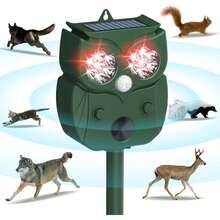 Ultrasonic Animal Repellent Outdoor Solar Animal Repeller With 14 LED Flashlight&Motion Sensor, Cat Repellent Deer Repeller  Rabbit Bird Squirrel Skunk For Garden Yard - Green - View 9