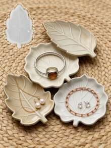 1 Fashionable Leaf Gypsum Tray Cushion Tray Mold, Suitable For DIY Handmade - Leaf Plaster Tray Pad Tray Mold - View 1