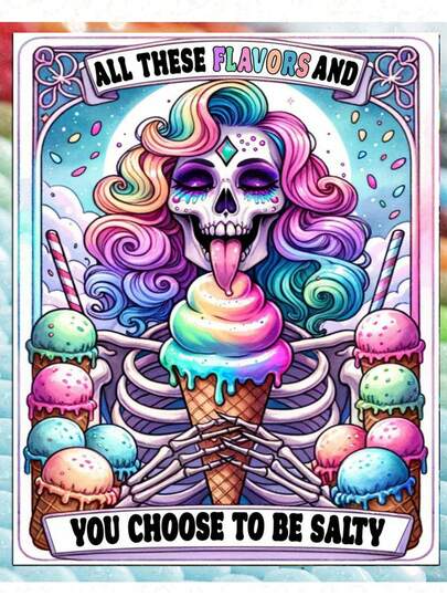 Vibrant Funny Skull Diamond Painting Kits For Adults, Diamond Art Kits For Adults Beginner, DIY Full Drill Diamond Dots Paint By Diamonds Gem Art And Crafts For Home Decor