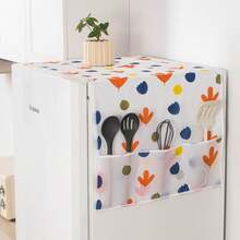 1Pc 62cm*180cm Floral Pattern Refrigerator Dust Cover/Washing Machine Dust Cover Suitable For Home Appliances, Schools, Offices, Homes, Travel, And Home Decor. - Multicolor - View 13