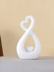 1pc Resin Creative Heart Shaped Home Decor Ornament For Display Cabinet, Wedding Party Decoration Best - Black - View 12