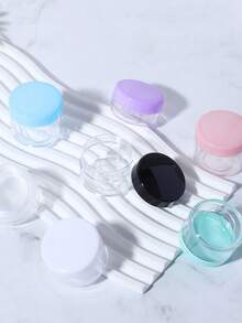10pcs Round Plastic Cosmetic Jars With Lids, Suitable For Storing Liquids, Creams, Samples, Jewelry And Gems - Black - View 6