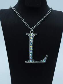 1件新款男士夸张字母绿松石水钻吊坠项链 - 項鍊 - 查看 7