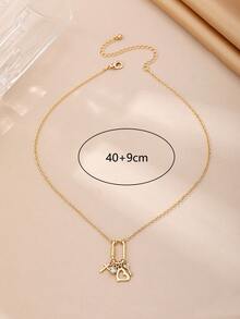 1pc Minimalist Hollow Oval Pendant Necklace - Pendant Necklace - View 6