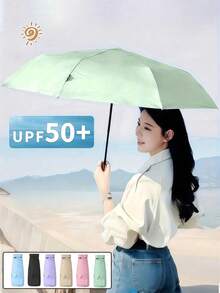 Mini Folding Umbrella, Pocket-Sized Waterproof Portable Travel Umbrella, Women's Sun Protection UV Blocking Umbrella, Dual Use Sunshade And Rainwear, 5-Fold Ultra-Light Compact, Mini Travel Umbrella, Windproof Sun Protection, 99% UV Protection, Unisex (Requires Firm Stretching When First Opened) - Nhiều màu 2 - Xem 4