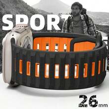 46mm/49mm/45mm/44mm/42mm Silicone Sports Watch Band, Compatible With Ultra 2/Ultra, Fits Men's Series 1 2 3, Waterproof Strap Suitable For Series 10 9 8 7 6 5 4 SE 3 2 1 - White - View 2