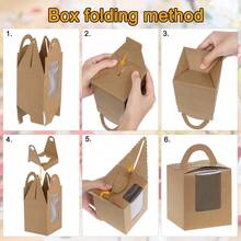 50 Pieces Single Cupcake Boxes Muffin Boxes Cupcake Box With 100 Pieces Cupcake Cases Dessert Box Muffin Pastry Macarons Cakes Gifts (Brown) - Cake Box - View 4