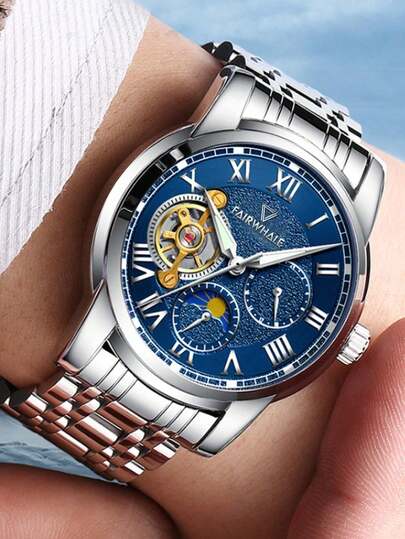 1 chiếc đồng hồ đeo tay cơ tự động dành cho nam giới, kiểu dáng thanh lịch, thích hợp cho công việc hàng ngày, các sự kiện xã hội, quà tặng sinh nhật và ngày lễ.