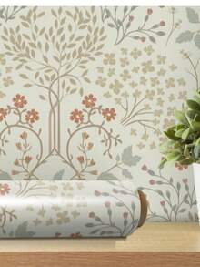 舒缓复古藤蔓图案自粘墙纸，可移除墙贴 - 1PC - 查看 4