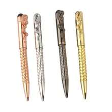 Creative Snake-Shaped Rotating Ball Pen, Hot Selling Gift, Electroplated Metal Medium Ballpoint Pen, Customizable Logo, Office Stationery - Round - View 4