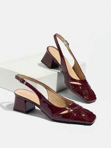 2026 Nuevos tacones franceses, tacones altos sólidos de color borgoña probados en pasarela y no fatigantes, zapatillas elegantes para mujer, zapatos elegantes para mujer, botines para mujer, sandalias de tacón alto, tacones altos elegantes para mujer - Burdeos - Ver 7