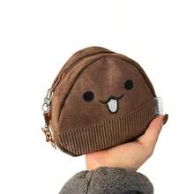 1个栗子图案零钱包，可爱高品质大容量化妆包，学生铅笔盒 - 栗子 - 查看 6