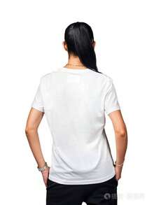 Men's Short-Sleeved T-Shirt, Red, White And Blue, For July 4th Pregnancy Reveal, Summer Pregnancy Announcement T-Shirt, Expectant Mom T-Shirt. - 白色 - 查看 2