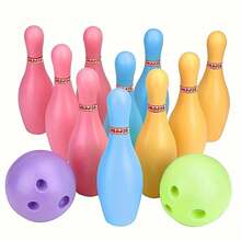 12 unids/set juego de bolos incluye 10 pines y 2 bolas de bolos de plástico juguetes para el hogar deportes al aire libre regalos del día de la madre ZSY 1YIQ - 1 juego - Ver 3