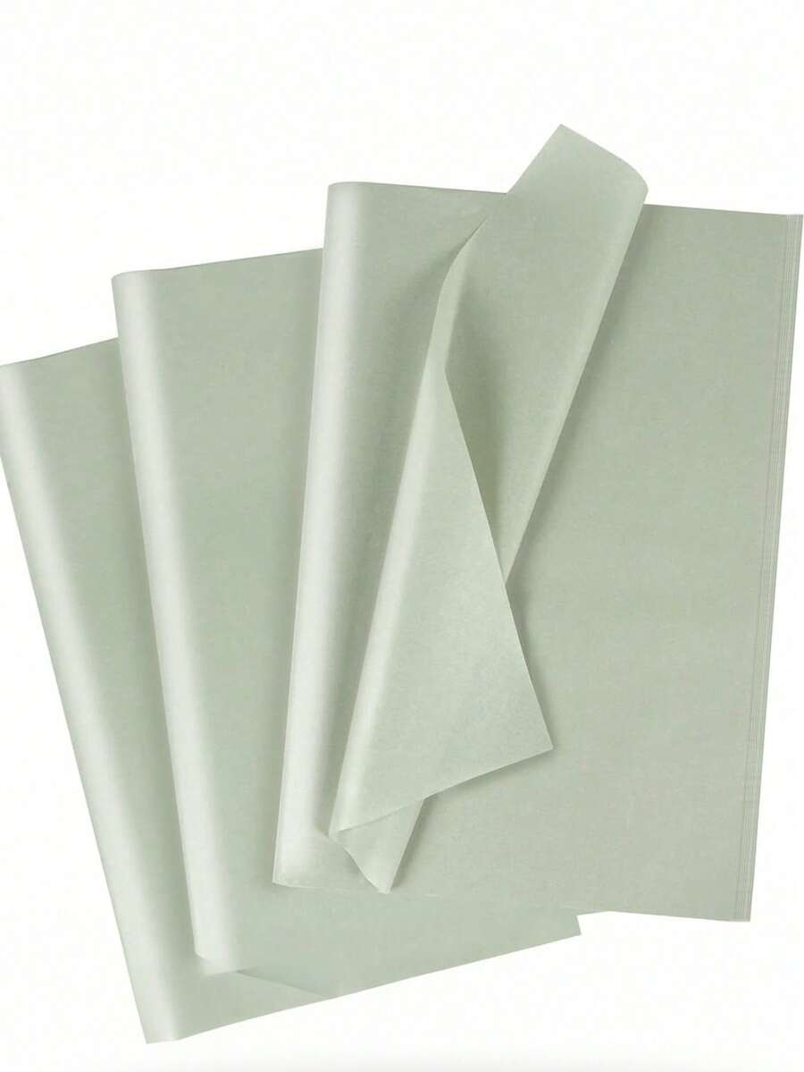 50pcs - 20 Inch X 14 Inch Green Gift Wrapping Paper, Suitable For DIY Crafts, Gift Packaging, Birthday, Wedding, Holidays Decoration, Waterproof Matte Solid Color Gift Wrapping Paper, Green Gift Wrapping Paper