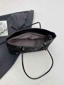 新款多功能通勤包，豹纹时尚大容量手提包，时尚高档手提包/单肩包 - 黑色 - 查看 7