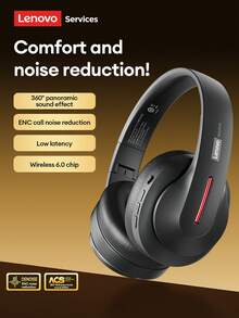 Lenovo 联想 LES-107 蓝牙耳机，立体声效果，ENC 智能通话降噪，低延迟游戏体验，超长续航，高清麦克风，兼容智能手机和电脑，理想礼品 - 查看 12
