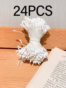 100 piezas/Paquete Estambre de flor artificial de 2mm, decoración floral artesanal para el hogar, polen de flores artificiales, adecuado para Navidad, elaboración de arreglos florales para bodas, scrapbooking, decoración de bodas - Multicolor - Ver 14