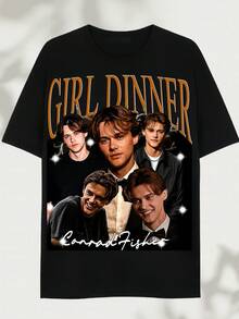 2026: Women's Vintage Conrad Fisher Dress Shirt, Printed T-Shirt - Made Of Pure Cotton, It Is Soft And Breathable, Suitable For Both Men And Women. It Is A Casual Shirt Suitable For All Seasons And A Stylish Keepsake. It Is Suitable For Everyday Wear, Urban Fashion Enthusiasts, And Music Lovers. - 黑色 - 查看 2