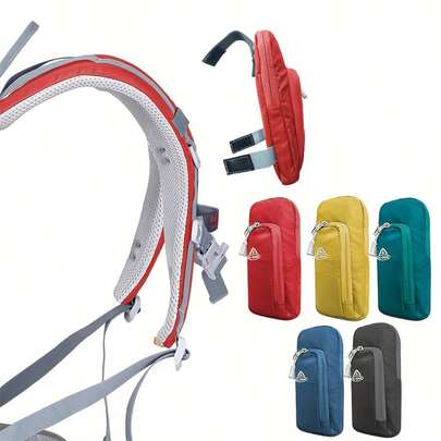 1pc Backpack Strap Travel Storage Bag, MOLLE System Phone Pouch, Suitable For Backpack Tactical Belt, Phone Strap, EDC Tech Organizer Bag, Fit For Hiking Outdoor Travel, Multi-Pocket Organizer Bag, Phone Pouch, Backpack Accessory, Daily Carry Hiking Wallet