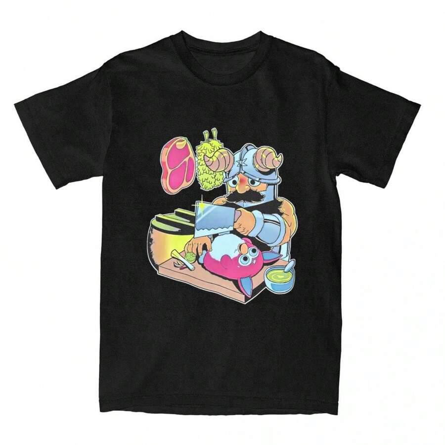 Senshi Anime Dungeon Meshi T-Shirt Beach Delicious In Dungeon Y2K T-Shirts Cotton Harajuku Tshirt For Adult Short Sleeves Tops (2) - 黑色 - 查看 1