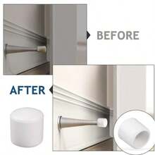 10PCS Door Stopper Rubber Tip Replacement 0.39 Inch Door Stop Caps Multifunction Rubber Door Stopper Bumpers Tips For Door Wall Floor Protection White - White - View 7
