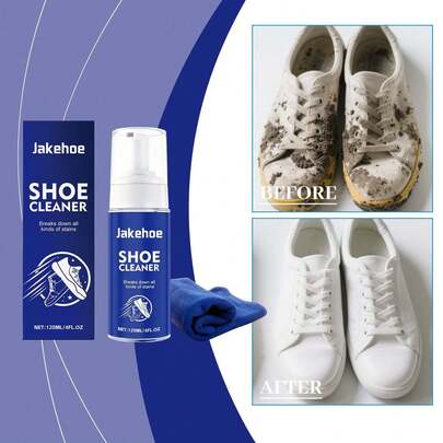 jakehoe Gentle Sneaker Cleaner, Foam Shoe Cleaning Solution, No Water Needed, Portable
