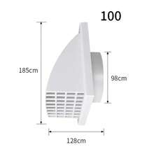 Rejilla de ventilación de pared Exterior ABS con válvula para conducto de campana extractora, salida de aire, Material resistente a la intemperie, 100mm, 125mm, 150mm A14P - 100 - Ver 3