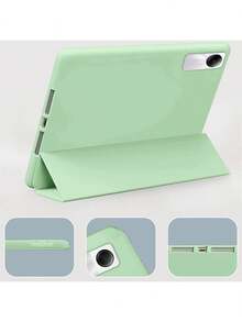 Smart Flip Cover Case For 11-Inch Pad SE (2023), 12.1-Inch Pro (2024), 11-Inch 2 (2025), Auto Wake/Sleep, Solid Color TPU Material Protective Shell - Light Green - View 5