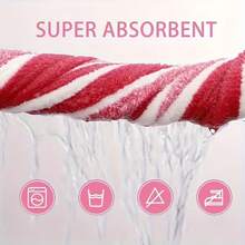 Super Soft And Comfortable 16-Piece Premium Bath Towel Set - Includes 4 Extra-Large Thick Bath Towels, 4 Hand Towels, And 8 Square Towels. These Highly Absorbent And Quick-Drying Towels Are Perfect For Home Use, Ideal For Bathrooms, Hotels, Showers, Gyms, Travel, Yoga, And Are An Essential Bathroom Accessory. - 寬條16件套裝-粉紅色 - 查看 5