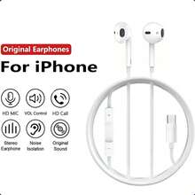 有线入耳式耳机，兼容 17 Pro Max/17 Pro/17/Air/16/15，USB-C 有线耳机，带遥控器，可调节音乐和通话音量 - 白色 - 查看 2