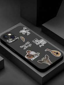 1pc Fashionable Personalized Saudi Arabian Theme Element Retro Pattern Phone Case, With Raised Camera Edge And Edge Protection TPU Case, Compatible With Iphone 16/15/14/13/12/11 Pro Max, Galaxy S24/S23/S22/S21 And A54/A53/A52/A34/A15 Series, Lovely Gift For Friends, Family, Couples, Birthdays, New Year, Anniversaries, Festival - Black - View 5