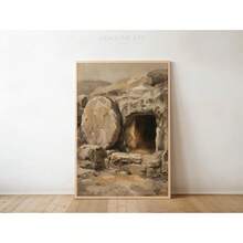 三件套基督教主题墙饰“从受难到复活”。复活节礼物。基督教电子海报。 - A - 查看 4