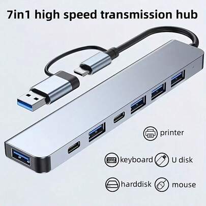 C-Type HUB USB 3.0 HUB ความเร็วสูง เครื่องอ่านการ์ด RJ45 PD 87W หลายพอร์ต, สำหรับอุปกรณ์เสริมคอมพิวเตอร์, การเชื่อมต่อมัลติฟังก์ชัน: ใช้พอร์ต USB 3.0 ความเร็วสูง, พอร์ต RJ45 Ethernet และ C-Type Hub เพื่อเชื่อมต่ออุปกรณ์หลายเครื่องเข้ากับคอมพิวเตอร์ของคุณ ชาร์จเร็ว: พอร์ตชาร์จ PD 87W ช่วยให้คุณชาร์จ Mac/Book หรืออุปกรณ์ USB-C อื่นๆ ของคุณด้วยความเร็วสูง