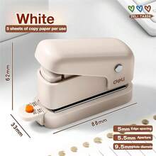 Mini 6 Hole Paper Punch, 10 Sheet Paper Capacity,5.5mm Hole Diameter,Handheld Circle Punch Puncher, Round Hole Paper Puncher For A4 A5 B5 Notebook Scrapbook Diary Planner,For Office&School Use - A - View 7