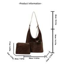 这款两件套包括一个大容量天鹅绒手提包和一个配套手拿包，展现出时尚百搭的风格，非常适合日常通勤。 - 彩色 - 查看 9