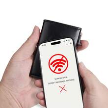 Baellerry 热销！2026新款男士卡包，多功能卡包，RFID防盗钱包，多卡位+现金隔层，侧边推出式卡套，男士迷你钱包，小钱包，教师配件，复古钱包 - 黑色 - 查看 6