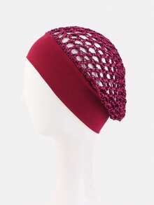 1pc Women's Elastic Wide-Brim Hair Net Sleeping Cap, Hair Care Protective Cover Suitable For Daily Use - Multicolor - View 6