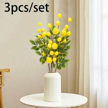 1/3/6 Stücke künstliche Zitronenzweige, 14 Zitronen, 60cm Länge, Material PE, künstliche Pflanzen, künstliche Blumen, saisonale Dekoration, Hochzeitsdekoration, Tischdekoration, Mittelstück, lebensechte Pflanzen, Raumdekoration, Bürodekoration, Gartendekoration, Innenraumdekoration, Partygeschenke, Deko für Wohnheim, Schule, Büro, Valentinstag, Osterdekoration, Heimdekoration - Verschiedenfarbig - Übersicht 4