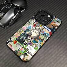 Collage de personajes de anime: colorido, caprichoso y nostálgico.funda de teléfono Fundas compatibles con ,Apple,VIVO,OPPO,,, y Honor.Fabricadas en silicona TPU,ofrecen protección contra golpes y caídas. - Negro - Ver 3