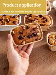50/20/2pcs Oil-Resistant Baking Paper Cups, Disposable Bread Baking Molds, Kraft Paper Cupcake Liners, Rectangular Bread Baking Tray, Multi-Functional Pancake Pad And Pie Pad, Suitable For Microwave, Refrigerator And Oven, Can Be Used For Wedding, Birthday, Christening, Party And Events - A - View 7
