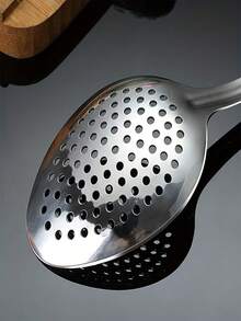 Set Sendok Saji Besar Stainless Steel 1/2/4 Buah, Sendok Makan Ukuran Besar, Sendok Berlubang, Cocok Untuk Rumah, Dapur, Restoran dan Hotel, Perlengkapan Dapur Penting - Perak - View 5