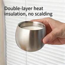 1个不锈钢双层保温咖啡杯，可作牛奶杯、防烫茶杯、304不锈钢咖啡杯、果汁杯，适合幼儿园使用，也可作小水杯、啤酒杯。 - 銀色 - 查看 5