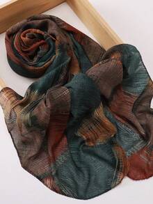 Fashionable New Tie Dye Tie-Dye Printed Modal Hijab Scarf, Spring/Summer - Multicolor - View 3