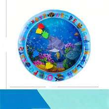 1个宠物戏水垫，猫玩具，适合夏季，可供猫咪玩耍，夏季猫窝，猫狗娱乐玩具，需要充气并注水。宠物娱乐水床，猫咪感应水垫，猫咪降温垫，猫狗感应水垫，凉爽舒适（请注意，使用前必须修剪猫爪，过度啃咬可能会导致漏水或破裂）（款式随机发送） - 彩色 - 查看 11