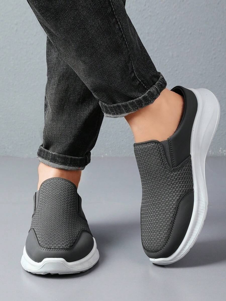 Giày lười nam thoáng khí bằng lưới, giày casual đế mềm nhẹ, giày vải kiểu Bắc Kinh không gót có thể tháo rời.