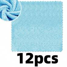 6/12条装超强吸水速干超细纤维毛巾套装，高品质面巾，适用于浴室、美发沙龙、健身房、淋浴间、酒店和水疗中心，尺寸12*12英寸 - 彩色 - 查看 14